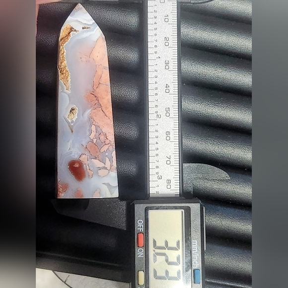 Cotton Candy Pink Agate Crystal Tower - Picture 8 of 8